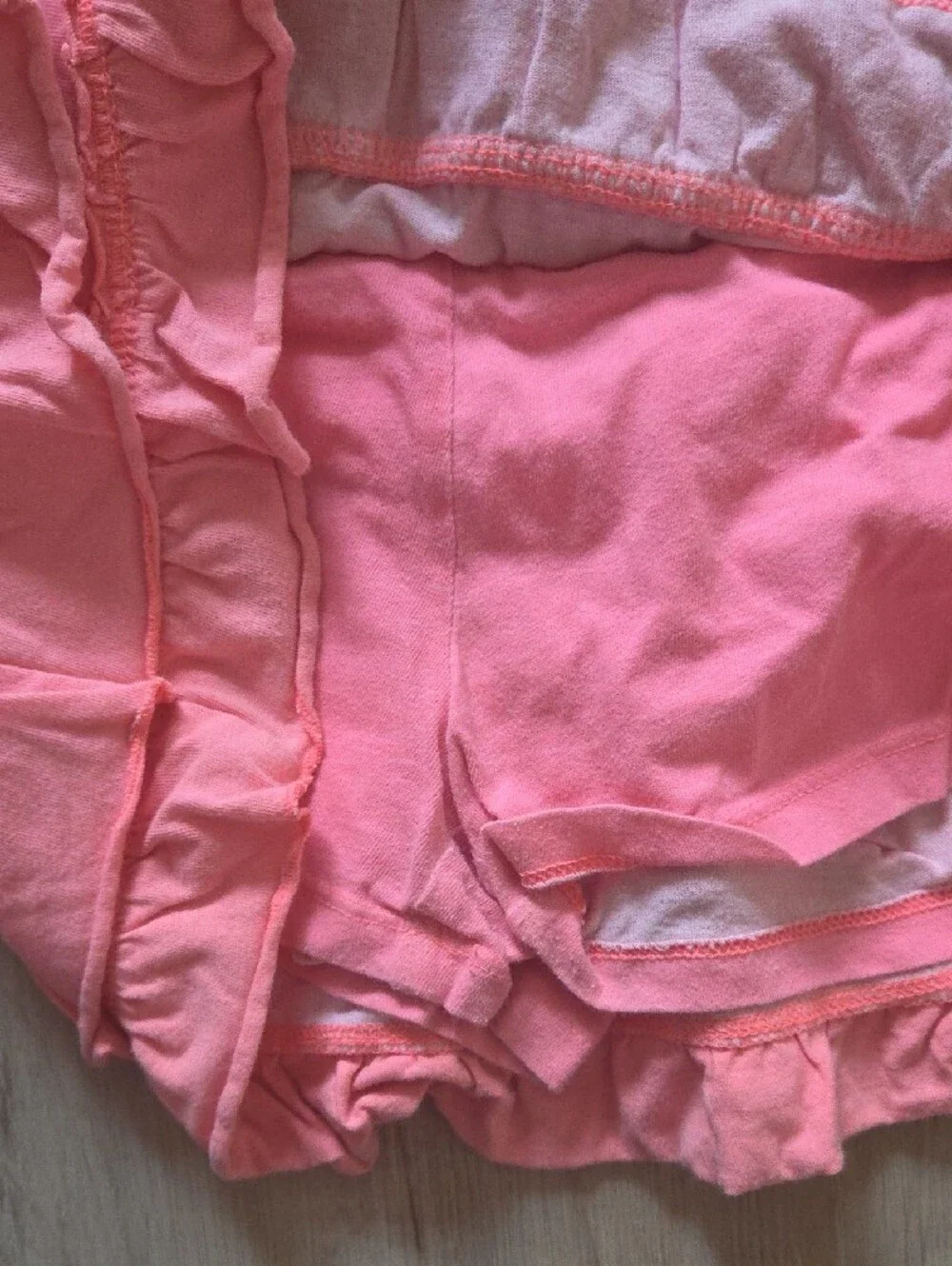 Justice Ruffled Mini Skirts/shorts in Gray and Coral Pink